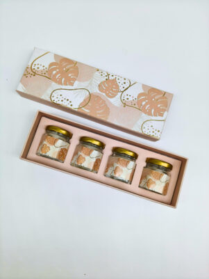 Candle Jar Gift Set - Pink and White